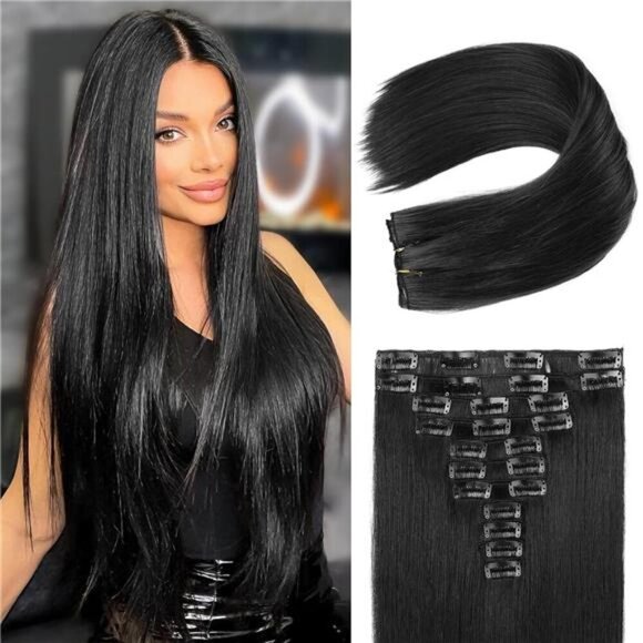 REECHO Hair Extensions, 11PCS Clip in Hair Extensions 24" Long Straight hair - Picture 1 of 7